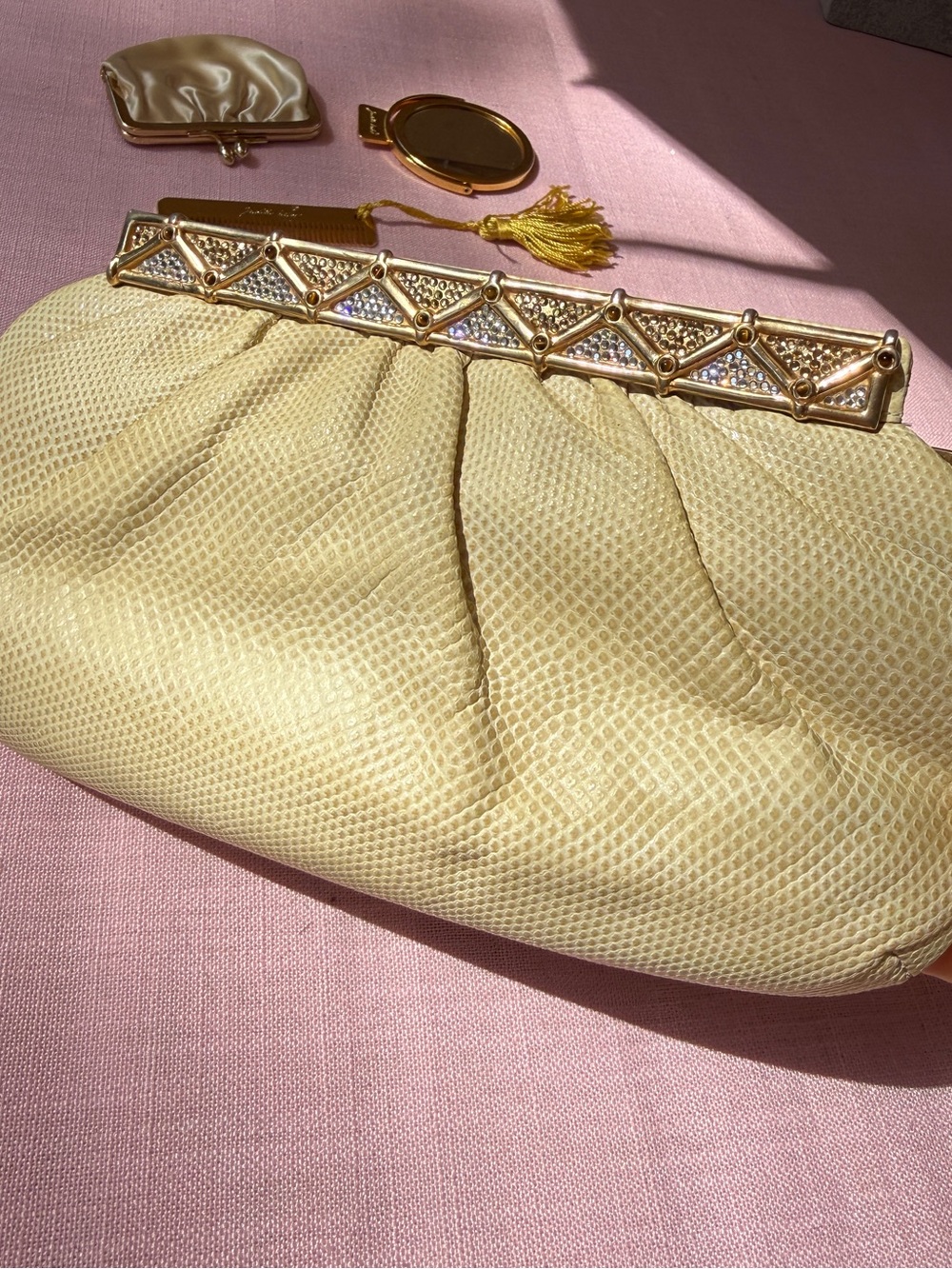 Rare Vintage Judith Leiber Karung Snake Evening Clutch/Bag